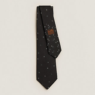 シルクタイ 7 cm 《スプレッドH》 - ブラック | Hermès - エルメス